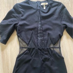 Black cut out mesh dress